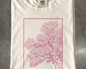 Cherry Blossom T-Shirt, Sakura Tree Botanical Graphic Tee, Japanese Floral Nature Shirt
