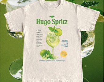 Hugo Spritz T-Shirt: Retro Cocktail Graphic Tee