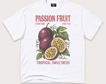 Passion Fruit T-Shirt: Tropical Botanical Graphic Tee