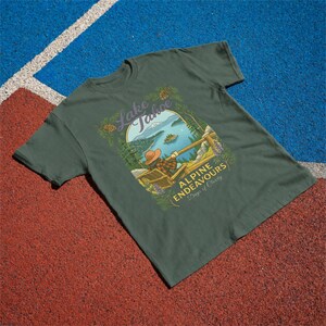 Lake Tahoe Shirt, Retro California Mountain Graphic Tee, Outdoor Travel Gift Blue Spruce
