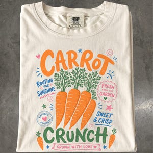 Carrot Crunch Shirt, Cute Vegetable Graphic Tee, Gardener Foodie Gift