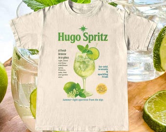 Hugo Spritz T-Shirt: Retro Cocktail Graphic Tee