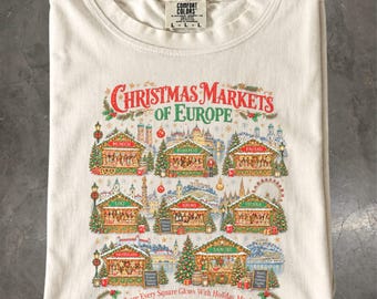 European Christmas Markets T-Shirt Germany Austria Danube Cruise Holiday Travel Tee Comfort Colors Shirt
