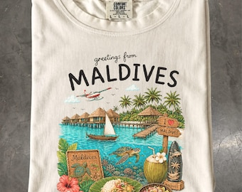 Maldives T-Shirt, Tropical Island Graphic Tee, Comfort Colors Shirt, Travel Souvenir
