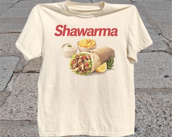 Shawarma T-Shirt: Retro Middle Eastern Food Graphic Tee, Street Food Shirt, Foodie Lover Gift