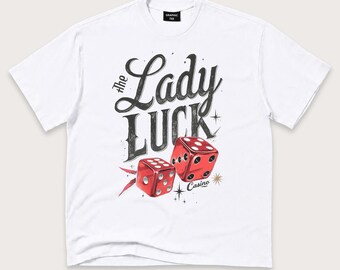 Lady Luck Casino T-Shirt: Retro Gambling Graphic Tee
