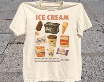 Camiseta de helado: Camiseta gráfica retro de postre helado