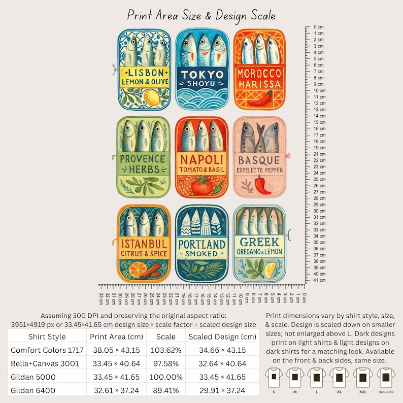 Sardine T-Shirt: Retro Tinned Fish Graphic Tee, Mediterranean Foodie Shirt, Chef Gift image 15