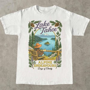Lake Tahoe Shirt: Vintage Emerald Bay Graphic Tee, Sierra Nevada Souvenir