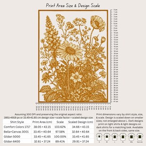 Vintage Wildflower Tee, Golden Botanical Meadow Illustration Comfort Colors Shirt bild 15