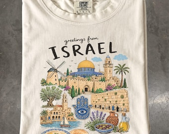 Israel T-Shirt, Holy Land Culture Graphic Tee, Comfort Colors Shirt, Travel Souvenir