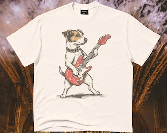 Jack Russell Terrier T-Shirt: Retro Dog Guitar Rocker Tee
