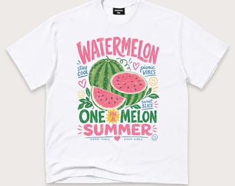 Watermelon Shirt, One in a Melon Graphic Tee, Retro Summer T-Shirt, Fruit Lover Gift