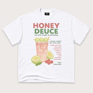 Honey Deuce T-Shirt: Retro tennis drink graphic tee, summer cocktail shirt, cocktail fan gift