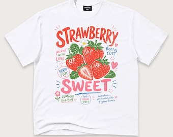 Strawberry Sweet Shirt, Cute Fruit Graphic Tee, Summer Berry Lover Gift