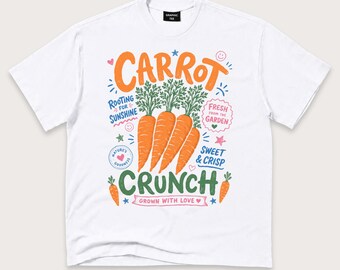 Carrot Crunch Shirt, Cute Vegetable Graphic Tee, Gardener Foodie Gift
