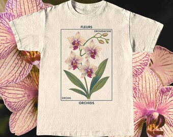 Vintage Orchid Botanical Illustration T-Shirt