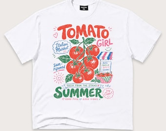 Tomato Girl Shirt, Italian Summer Graphic Tee, Farmers Market T-Shirt, Tomato Lover Gift