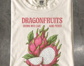 Dragon Fruit T-Shirt, Retro Tropical Fruit Graphic Tee, Vintage Botanical Foodie Shirt