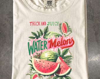 Watermelon T-Shirt, Retro Summer Fruit Graphic Tee, Vintage Fruit Lover Shirt