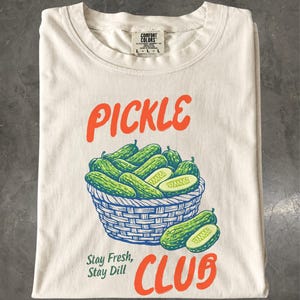 Pickle T-Shirt: Retro Food Graphic Tee, Dill Cucumber Shirt, Foodie Gift