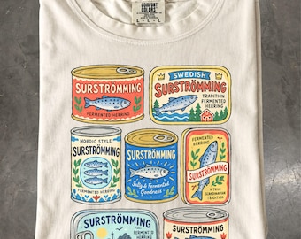 Surströmming T-Shirt Swedish Fermented Herring Retro Nordic Fish Tee Comfort Colors Shirt