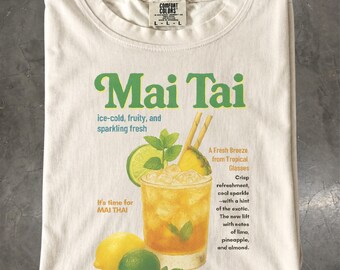 Mai Tai Shirt, Retro Tropical Cocktail Graphic Tee, Summer Drink Gift