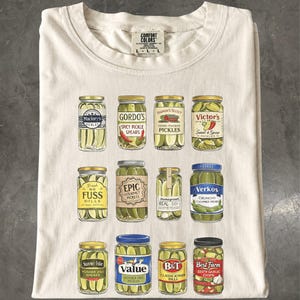 Vintage Pickle Jar Collage Tee – Canned Pickles Graphic Shirt for Pickle Lovers & Canning Season