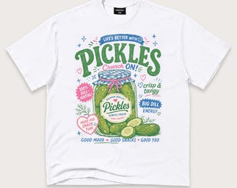 Retro Pickle T-Shirt, Dill Pickle Graphic Tee, Funny Food Lover Shirt