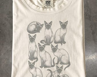 Siamese Cat Shirt, Vintage Cat Tee, Siamese Cat Gift, Cat Mom T-Shirt
