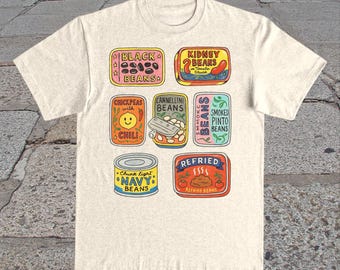 Camiseta de frijoles enlatados: camiseta con gráfico retro de comida