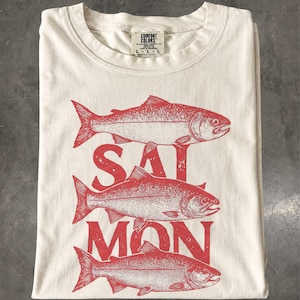Salmon T-Shirt: Vintage Fish Graphic Tee, PNW Angler Shirt, Fisherman Gift