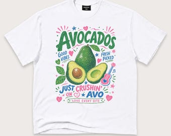 Avocado Shirt, Funny Guacamole Graphic Tee, Avocado Lover Gift, Retro Foodie T-Shirt