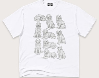Golden Retriever T-Shirt: Retro Vintage Dog Graphic Tee, Minimalist Retriever Shirt