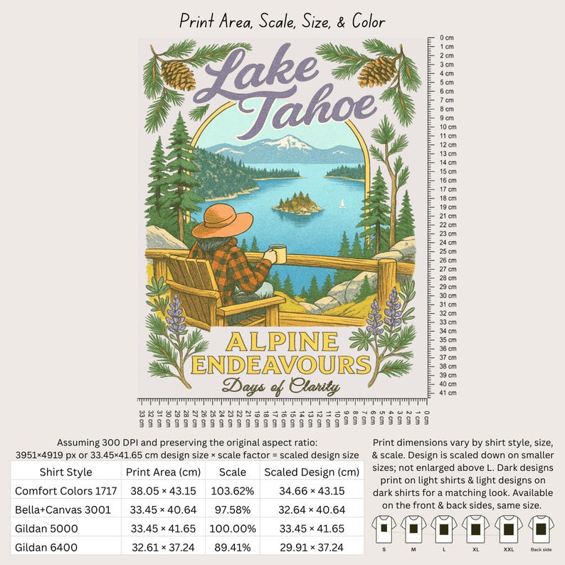 Lake Tahoe Shirt, Retro California Mountain Graphic Tee, Outdoor Travel Gift image 15