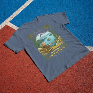 Lake Tahoe Shirt, Retro California Mountain Graphic Tee, Outdoor Travel Gift Blue Jean