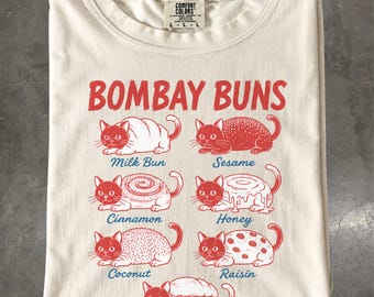 Bombay Cat Shirt, Bun Cat Tee, Funny Black Cat Gift, Bakery T-Shirt