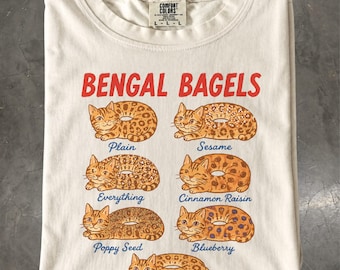 Bengal Cat Shirt, Bagel Cat Tee, Funny Bengal Lover Gift, Brunch T-Shirt
