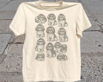 Shih Tzu Dog T-Shirt: Retro Sketch Puppy Graphic Tee, Minimalist Dog Lover Shirt