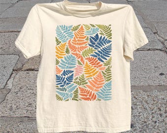 Fern T-Shirt: Colorful Botanical Plant Nature Graphic Tee, Cottagecore Shirt, Plant Lover Gift