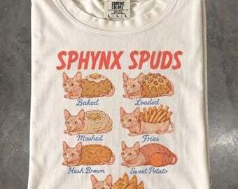 Sphynx Cat Shirt, Potato Cat Tee, Funny Sphynx Gift, Foodie T-Shirt