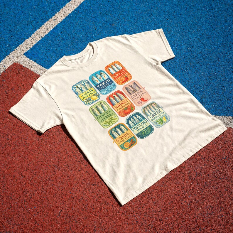 Sardine T-Shirt: Retro Tinned Fish Graphic Tee, Mediterranean Foodie Shirt, Chef Gift image 4