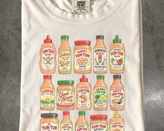 Yum Yum Sauce T-Shirt, Retro Hibachi Foodie Tee, Japanese Steakhouse Comfort Colors Shirt