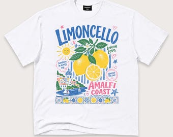 Limoncello Shirt, Amalfi Coast Graphic Tee, Italy Vacation T-Shirt, Lemon Lover Gift
