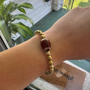 Gold Football Beaded Bracelet