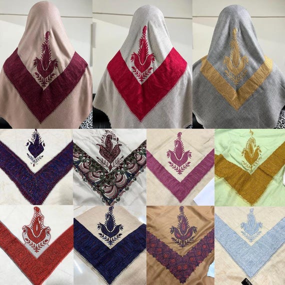 Yemeni Shemagh: Embroidered Scarf, Keffiyeh Masar - Etsy