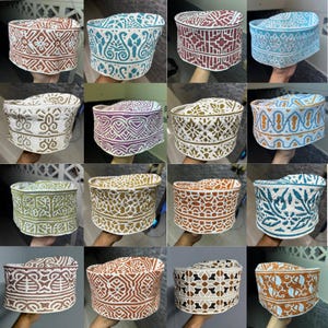 OMANI Kumma tamaño 22.5 sombrero musulmán hombres kufi para la oración