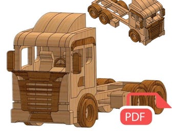Plans and templates, Scania R730 wooden toy, Instant PDF download, explanatory video