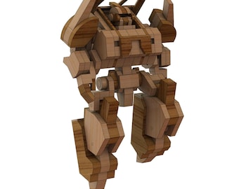 Wooden Space Warrior Robot - Digital Plans and Templates, Instant PDF Download