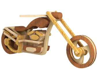 Plans and templates, wooden toy motorcycle, digital pattern, instant PDF download